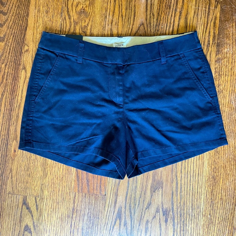 NEW j.crew shorts navy blue cotton shorts, size 6, classic 3” inseam short NWT